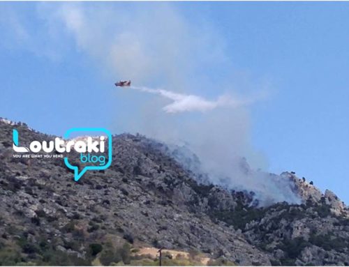 Τώρα-φωτιά στο Λουτράκι: Επιχειρούν δύο πυροσβεστικά αεροσκάφη (video)
