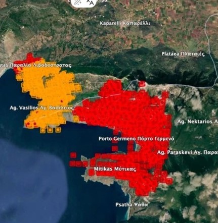 Εικόνα της NASA με την ασύλληπτη καταστροφή στη Βοιωτία – Κάηκαν 40.000 με 50.000 στρέμματα